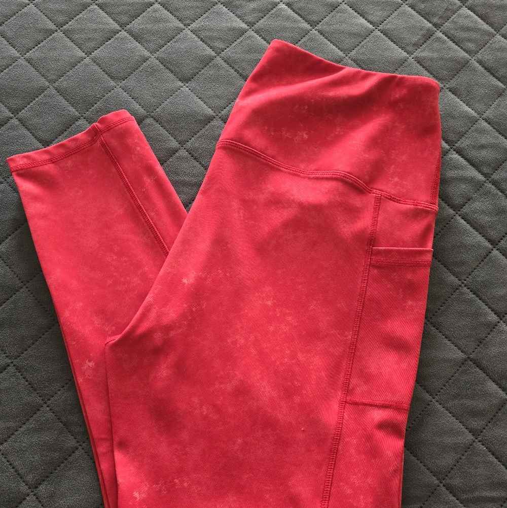 Ladies Red Active Leggings - Picture 3 of 3